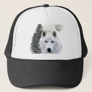 Gorra De Camionero lobo ártico de la nieve