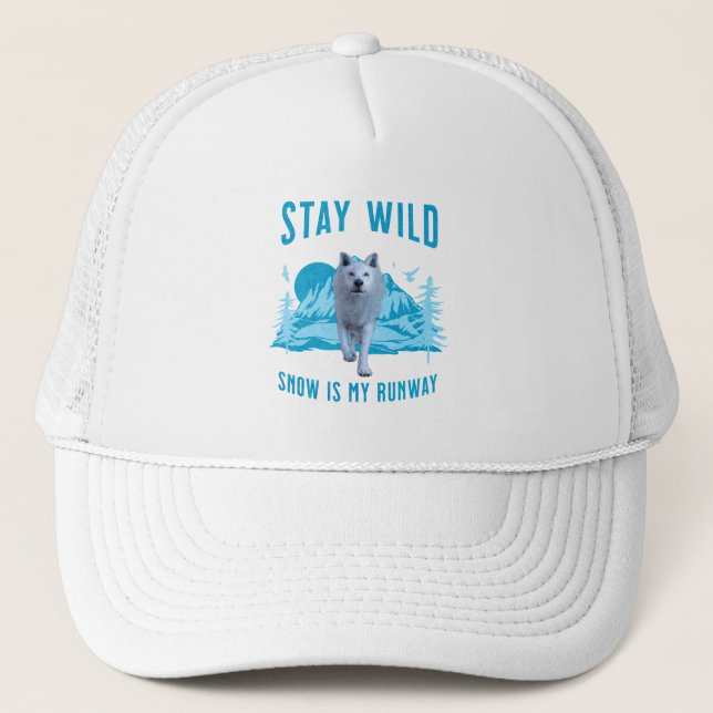 Gorra De Camionero Lobo Ártico Salvaje (Anverso)