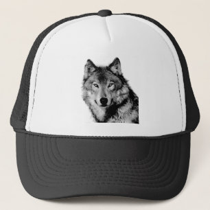 Gorra De Camionero Lobo blanco y negro