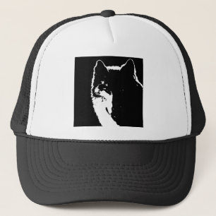 Gorra De Camionero Lobo blanco y negro