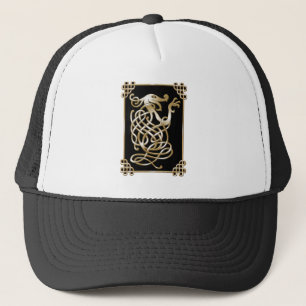 Gorra De Camionero Lobo celta - fondo negro