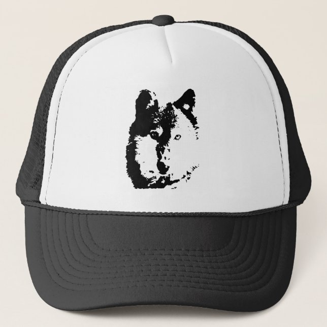 Gorra De Camionero Lobo de arte pop (Anverso)