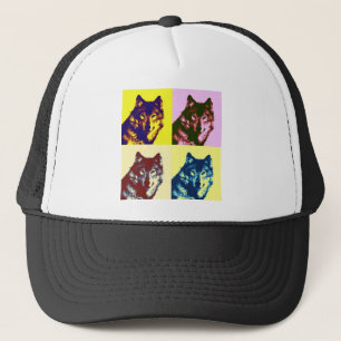 Gorra De Camionero Lobo de arte pop