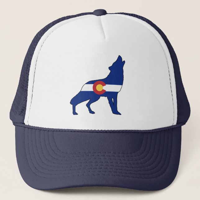 Gorra De Camionero Lobo de Bandera Colorado (Anverso)