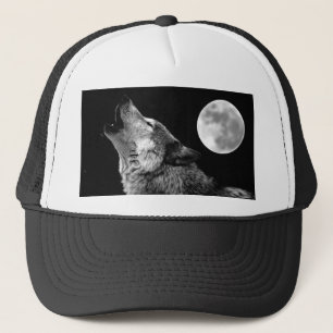 Gorra De Camionero Lobo de BW que grita en la luna