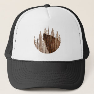 Gorra De Camionero Lobo de Howling en Madera Texturada