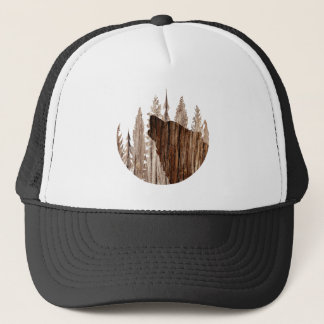 Gorra De Camionero Lobo de Howling en Madera Texturada