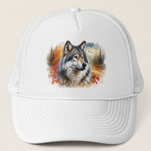 Gorra De Camionero Lobo en colores otoñales: La belleza de la natural