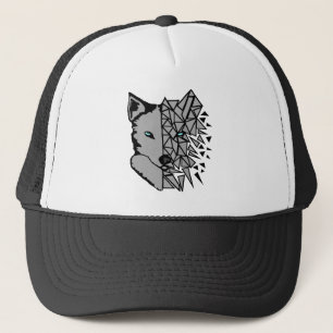 Gorra De Camionero Lobo gris geométrico