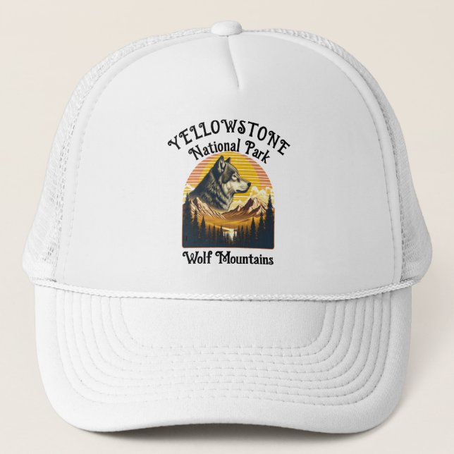 Gorra De Camionero Lobo majestuoso de Yellowstone (Anverso)
