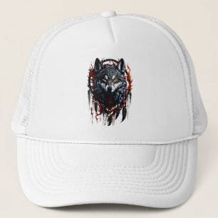 Gorra De Camionero Lobo místico con Dreamcatcher