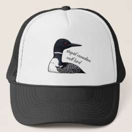 Gorra De Camionero Lobo Pájaro Canadiense Estúpido | Humor de Canadá