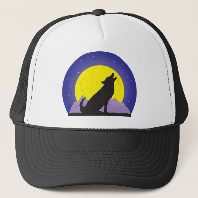 Gorra De Camionero Lobo y luna (Anverso)
