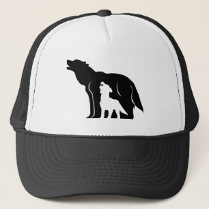 Gorra De Camionero Lobos blancos y negros