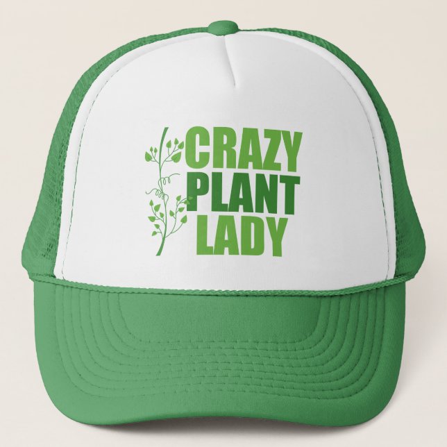 Gorra De Camionero Loca planta Lady Cute Green Botanist (Anverso)