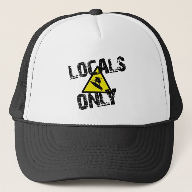 Gorra De Camionero Locals only navegar peligro sign surf (Anverso)