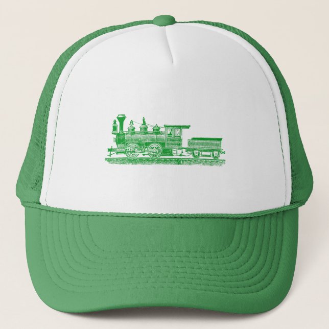 Gorra De Camionero Locomotora 02 - Verde de hierba (Anverso)