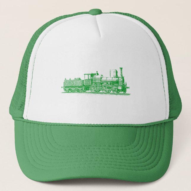 Gorra De Camionero Locomotora - Verde de hierba (Anverso)