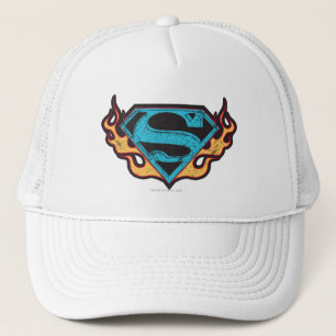 Gorra De Camionero Logo azul superchica con llamas