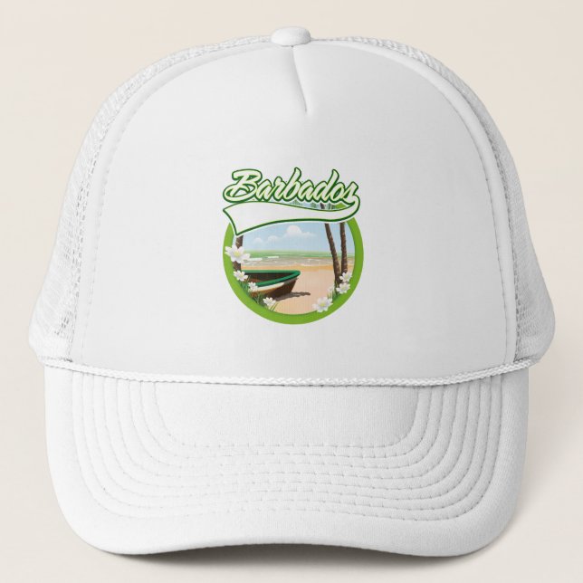 Gorra De Camionero Logo de Barbados Travel (Anverso)
