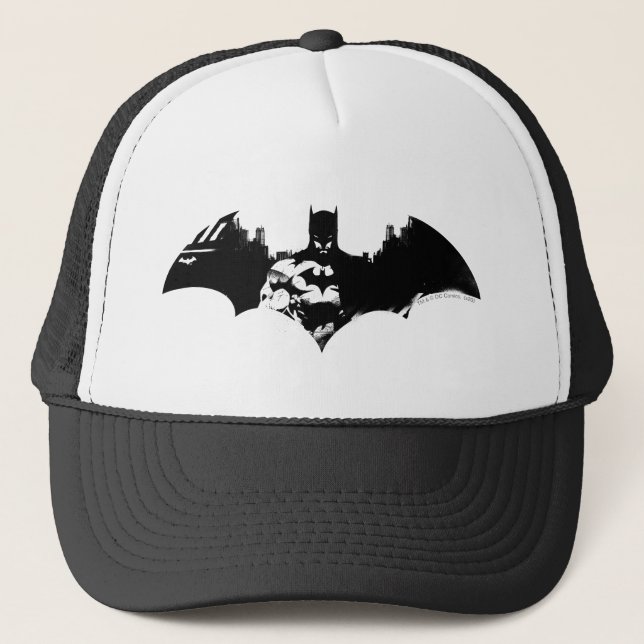 Gorra De Camionero Logo de Batman y Gotham Silhouette Bat (Anverso)