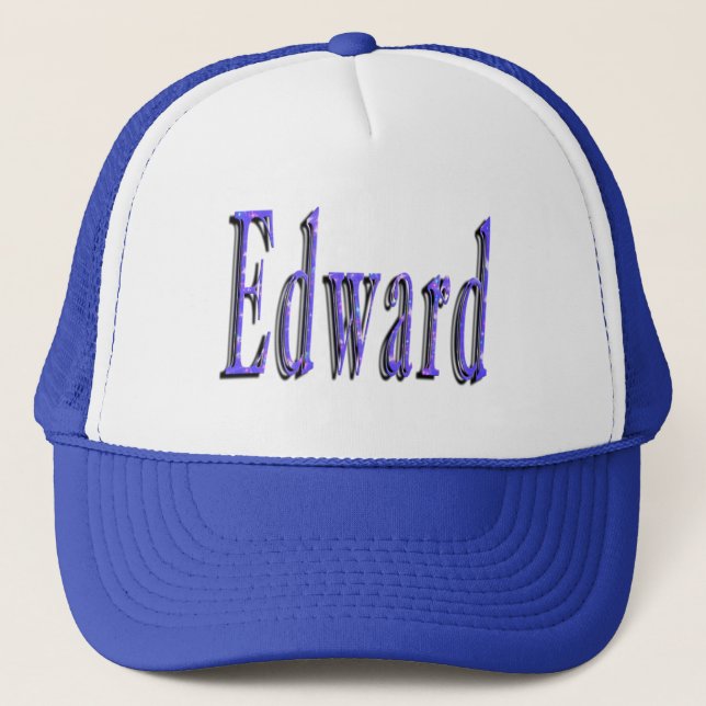 Gorra De Camionero Logo de Blue Edward Name, (Anverso)