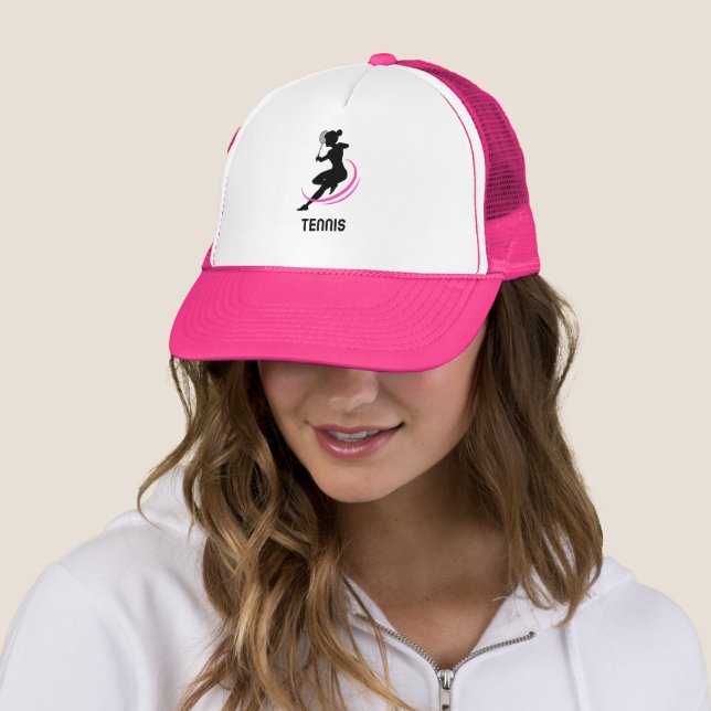 Gorra De Camionero Logo de Círculo rosa y Tenis negro (In situ)