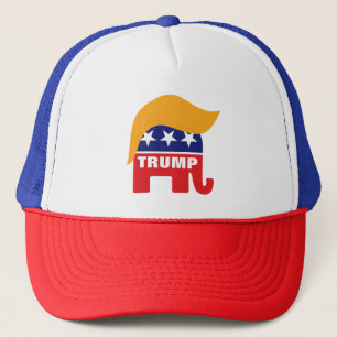 Gorra De Camionero Logo de Donald Trump sobre el elefante republicano