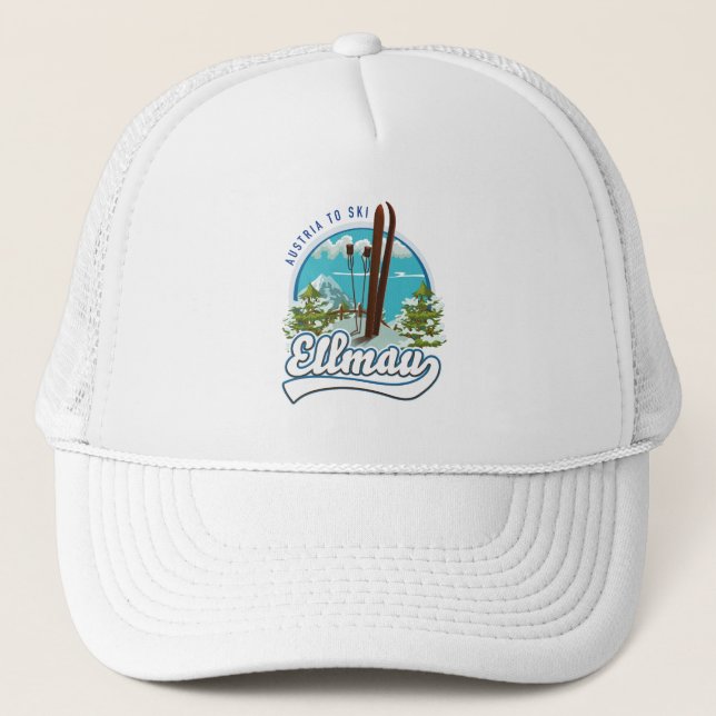 Gorra De Camionero Logo de Ellmau Austria para esquí (Anverso)