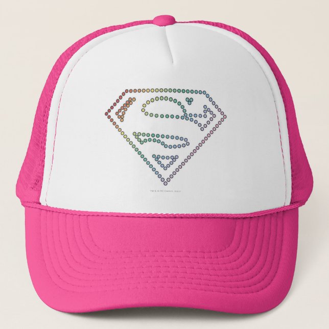 Gorra De Camionero Logo de esquema de arco iris de superchica (Anverso)