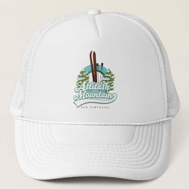 Gorra De Camionero Logo de esquí Attitash mountain new hampshire (Anverso)