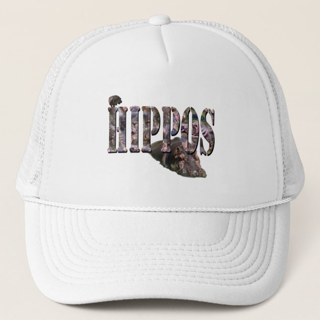 Gorra De Camionero Logo De Hippo Picture Con Hippos, (Anverso)