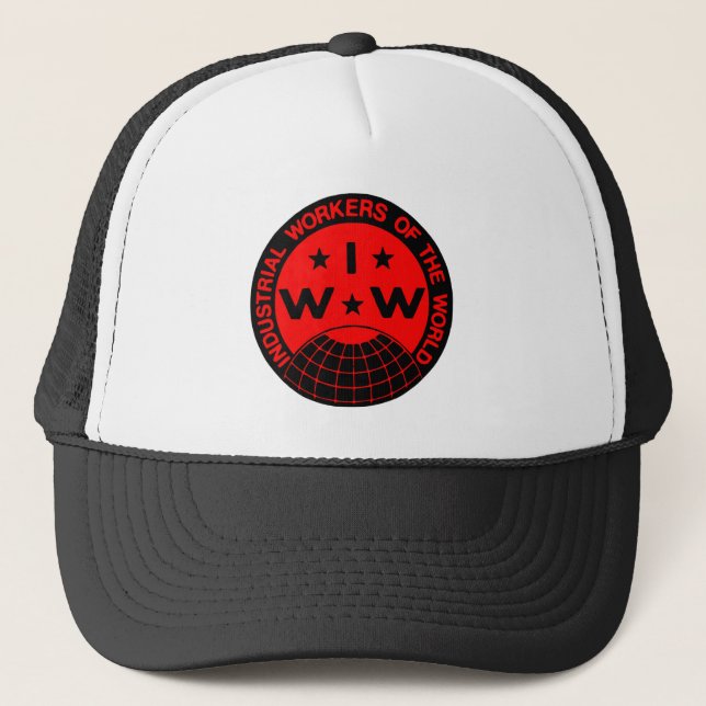 Gorra De Camionero Logo de IWW, Wobblis - Una Gran Unión (Anverso)