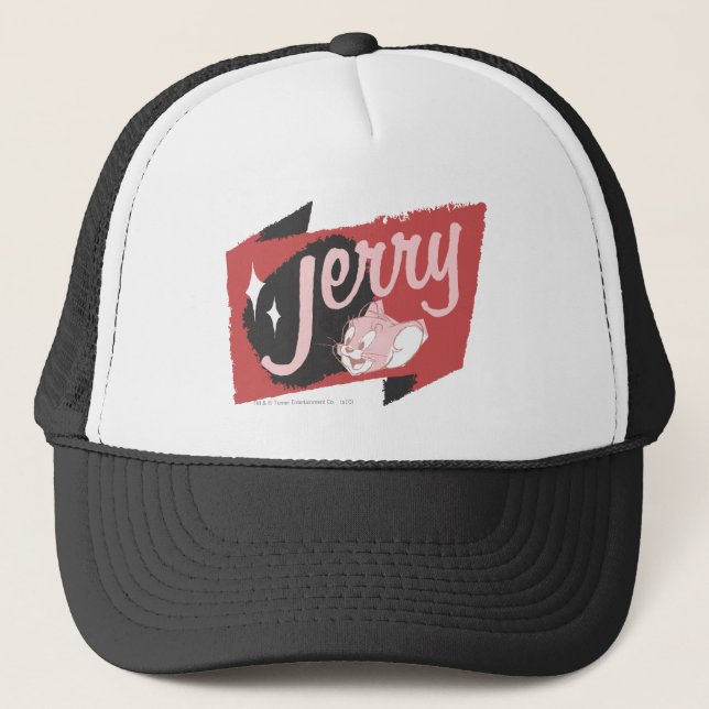 Gorra De Camionero Logo de Jerry Red y Black (Anverso)