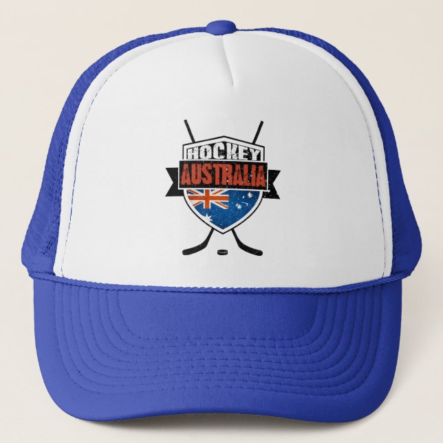 Gorra De Camionero Logo de la bandera australiana de hockey sobre hie (Anverso)