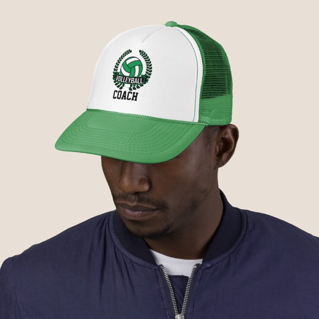 Gorra De Camionero Logo de la corona de voleibol - Verde (In situ)