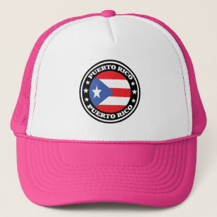 Gorra De Camionero Logo de la Ronda Bandera Nacional de Puerto Rico