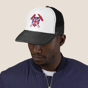 Gorra De Camionero Logo de la Unión de Martillo de Rock del geólogo