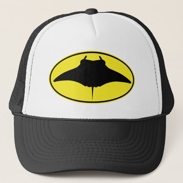 Gorra De Camionero Logo de Manta Ray Silhouette (Anverso)