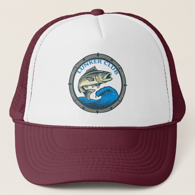 Gorra De Camionero Logo de Pesca " Lunker Club "  (Anverso)