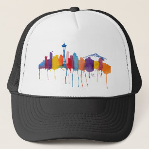 Gorra De Camionero Logo de Seattle skyline w