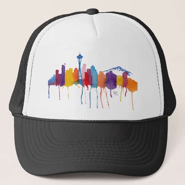 Gorra De Camionero Logo de Seattle skyline w (Anverso)