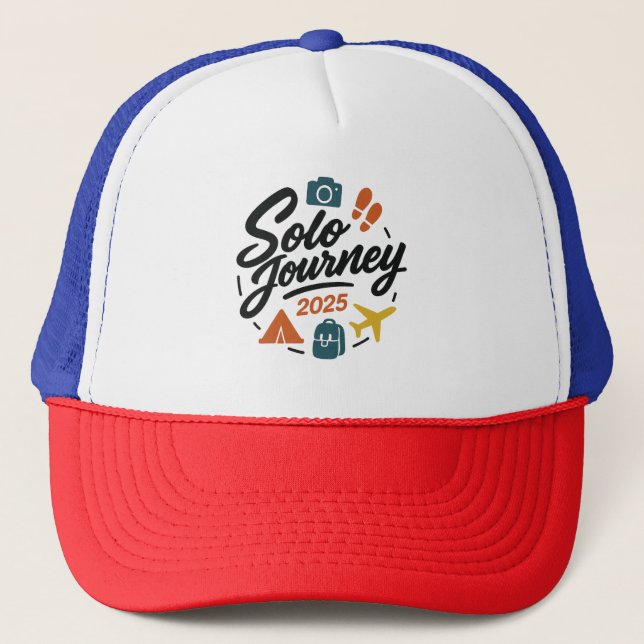 Gorra De Camionero Logo de Solo Journey 2025 Adventure (Anverso)