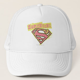 Gorra De Camionero Logo de Supergirl Grunge Rosa
