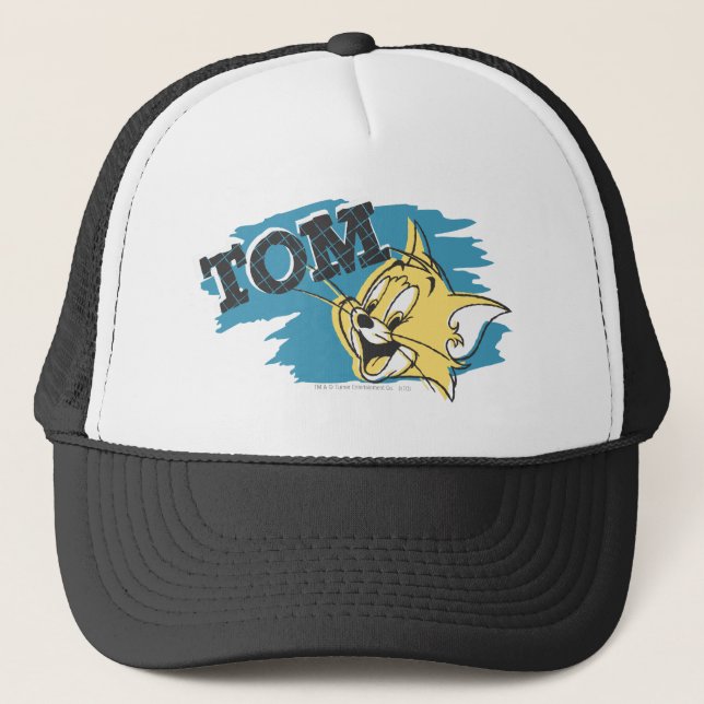 Gorra De Camionero Logo de Tom Blue y Yellow (Anverso)