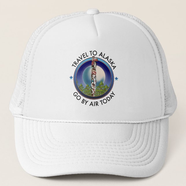 Gorra De Camionero Logo de viaje de Alaska (Anverso)
