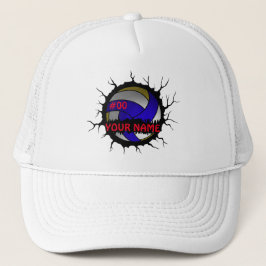 Gorra De Camionero Logo de voleibol, nombre personalizado de voleibol