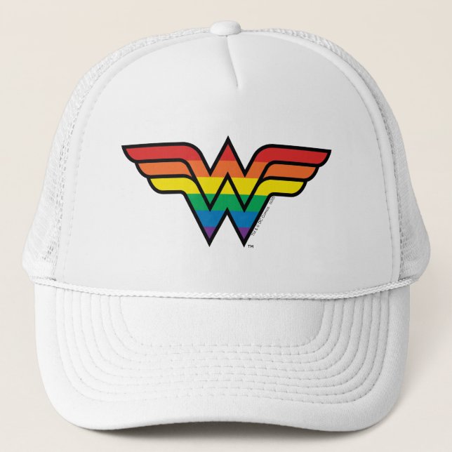 Gorra De Camionero Logo de Wonder Woman Rainbow (Anverso)