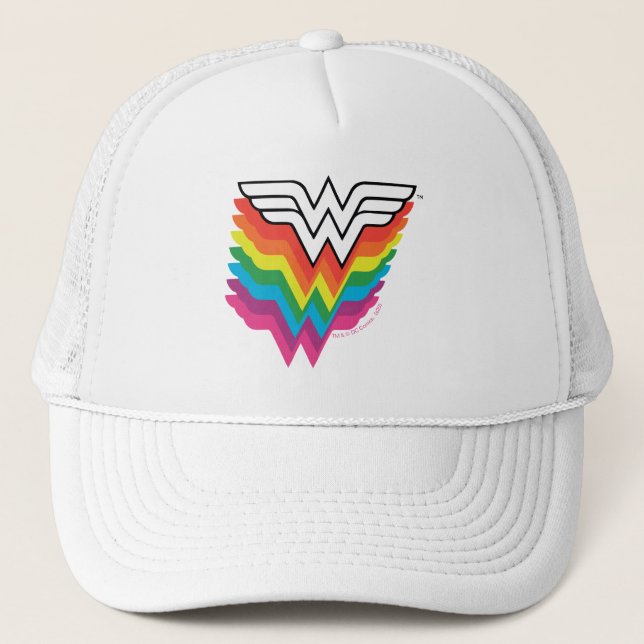 Gorra De Camionero Logo del arco iris de mujer maravilla (Anverso)