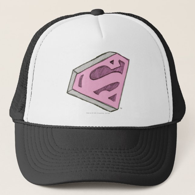 Gorra De Camionero Logo rosa esbozado de superchica (Anverso)